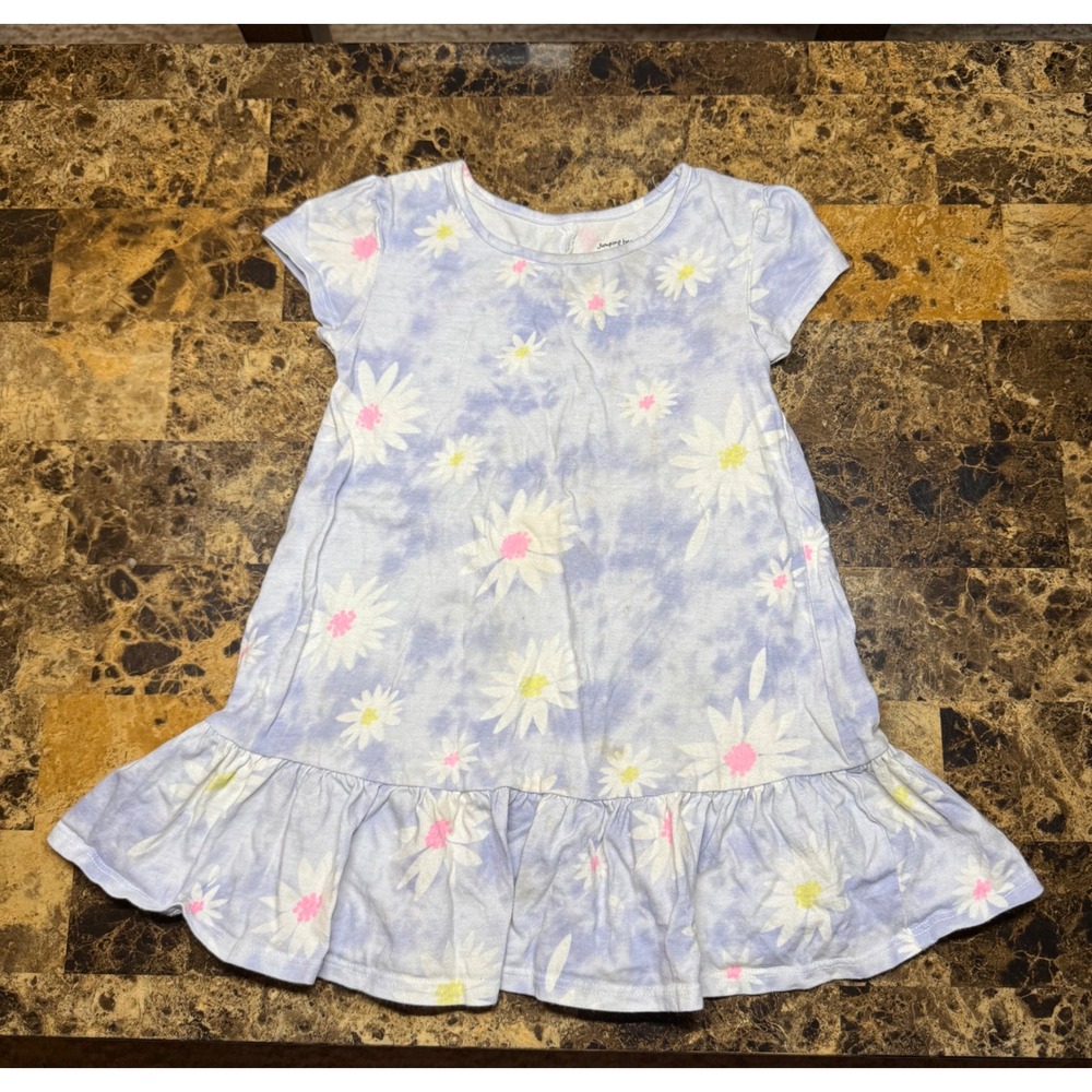 Jumping Beans Kids Dress Size 4T Daisy Tie Dye Ruffle Skirt Casual Play